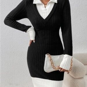 Black and White Knit Dress NWOT